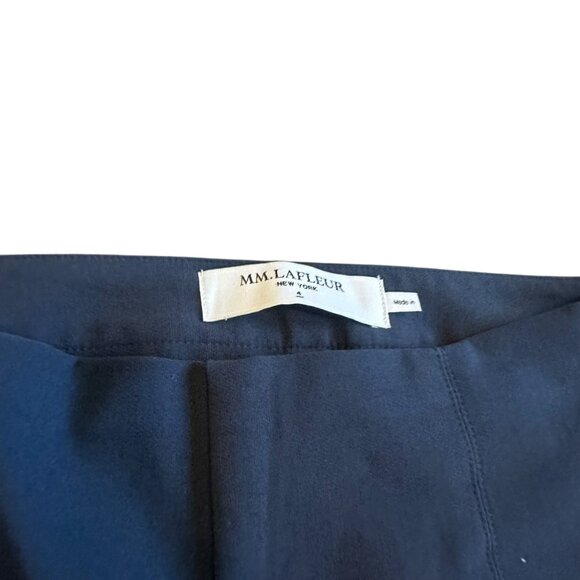 MM Lafleur Navy Trouser Pants Skinny Ankle Length Stretch Office Size 4 Women's - Picture 3 of 13